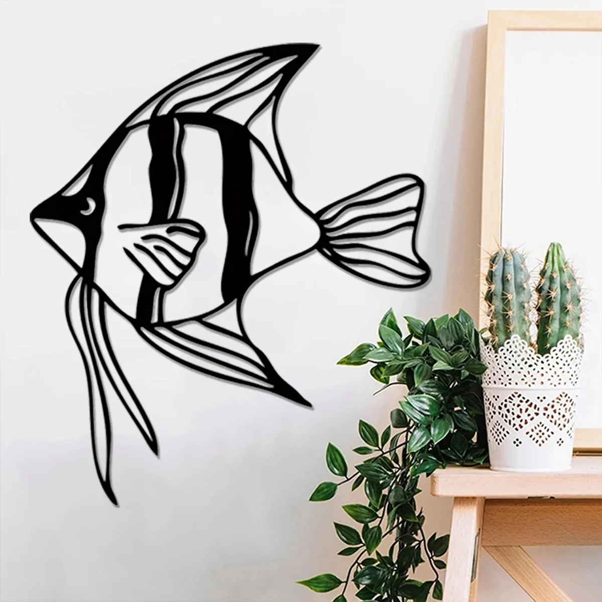 

metal iron Metal Fish Wall Hanging Art, School of Fish Home Decor, Nautical Large Metal Ornament, Unique Interior Home Decor, Ab
