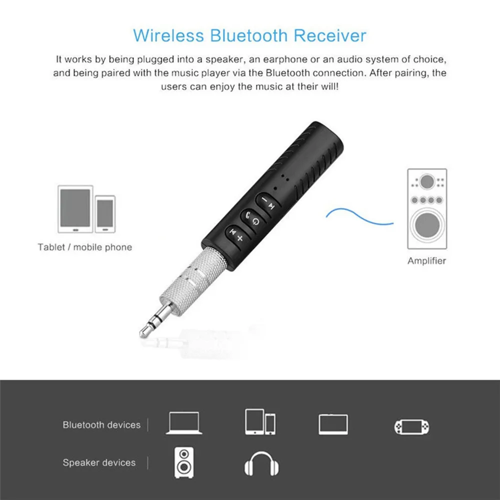 3.5mm Jack Wireless Bluetooth Receiver Bluetooth 5.0 Adapter Wireless Aux Receiver Adapter For Headphone PC Music MP3 Speaker