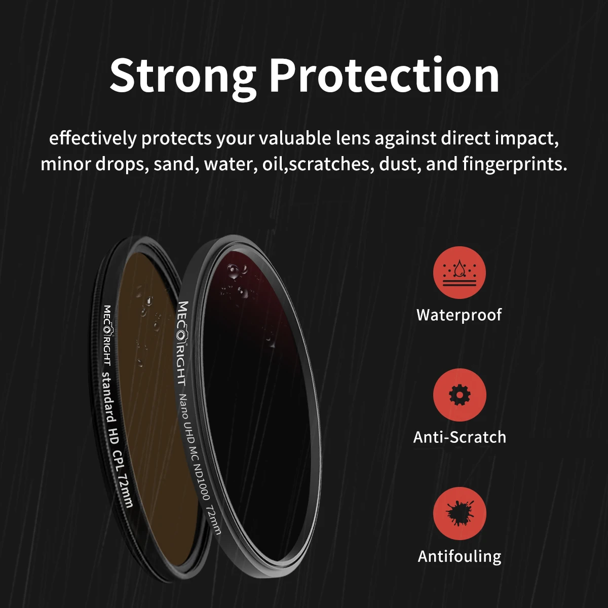 Mecoright Smartphone Filter 72mm Ring Cold Shoe phone holder CPL ND GND For Samsung Huawei iPhone Apple VIVO OPPO Cellphone Lens camera lens filter circular polarizing filter phone lens filter phone camera accessories