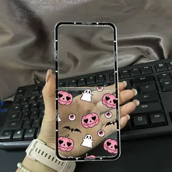 Funny Halloween Ghost Pumpkin Monster Clear Phone Case - Samsung ZFlip 5 (Style 1)