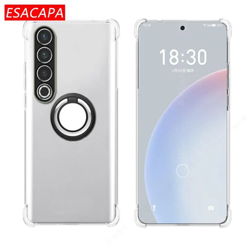 Per Meizu 20 Infinity Airbag Custodia Trasparente Per Meizu 20 Pro 18X 18S Pro 17 Pro 16T Supporto Magnetico Custodia Morbida Antiurto In Tpu