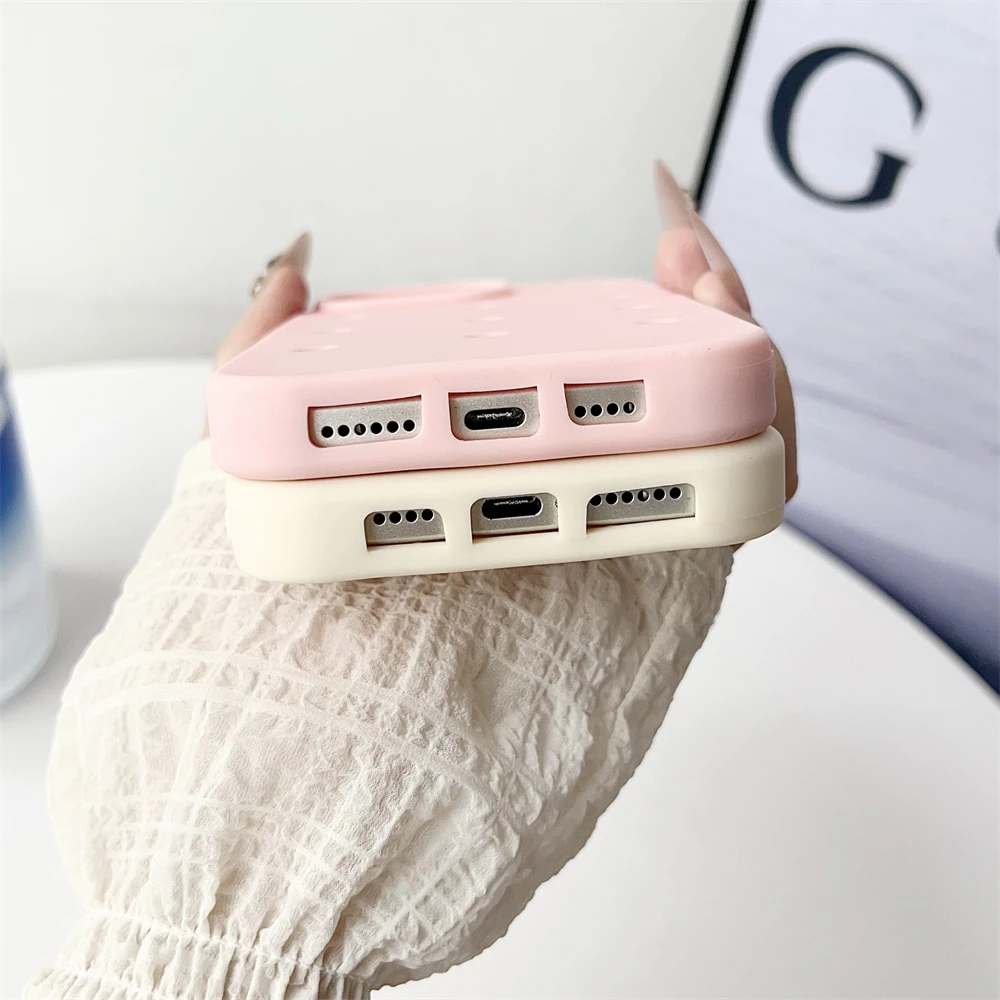 Liquid Silicone Phone Case with DIY Charm Holes - Solid Candy Cover