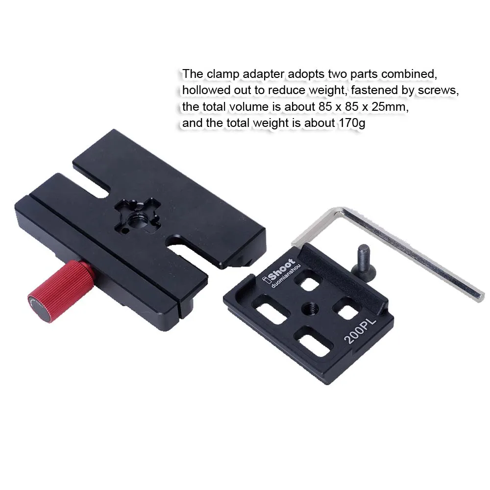 Semelle Photo Koolehaoda RC2 Système Adaptateur De Sortie Rapide Pour Manfrotto 200PL-14 Compatible Plateau Plateau Rapide Manfrotto