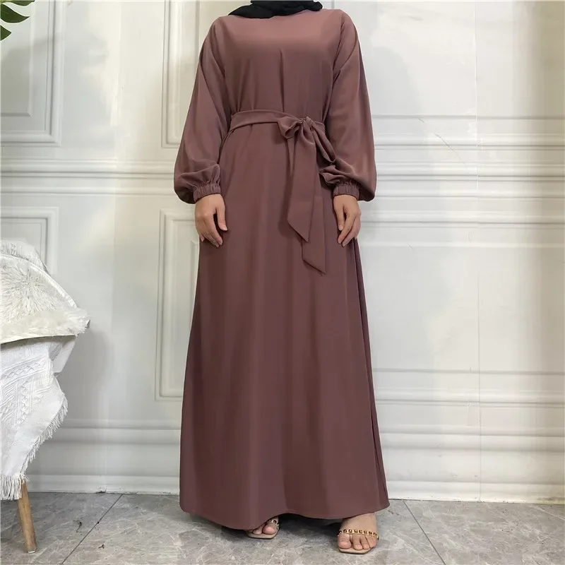 Plain Abaya Dubai Muslim Hijab Dress Elastic Sleeve Basic Closed Abayas for Women Turkey Ramadan Islamic Clothing Kaftan Robe
