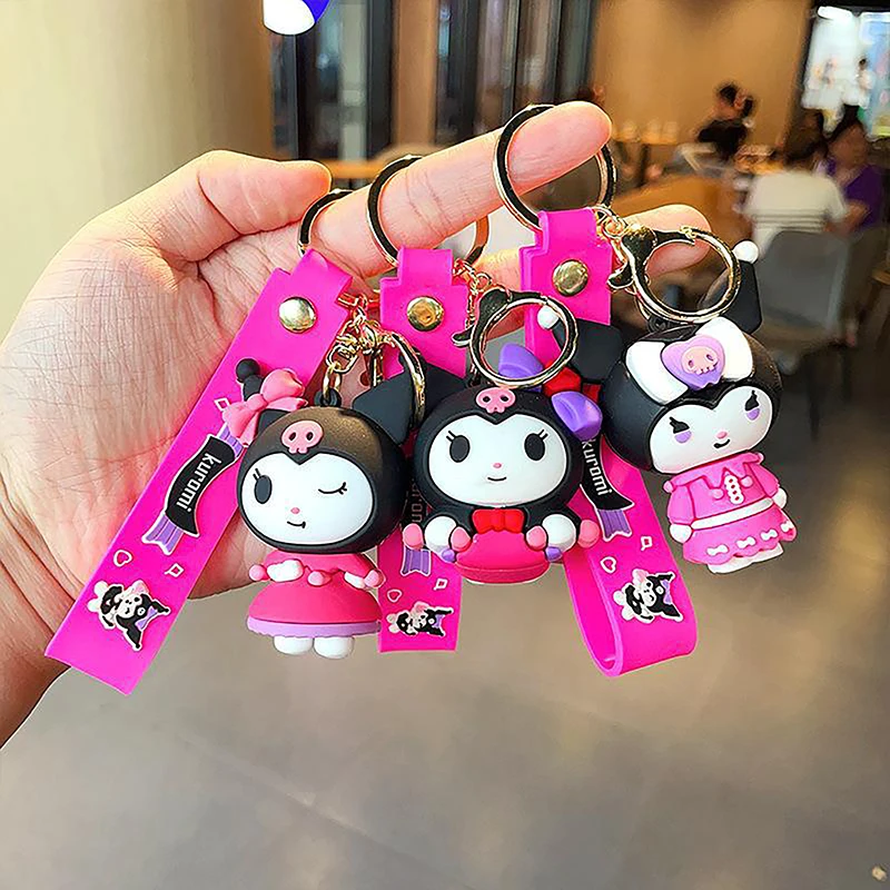 

Брелок Kawaii Sanrio, милый мультяшный кукла Kuromi, подвесной автомобильный брелок, школьный рюкзак, украшения, ювелирные изделия, подарки для друзей