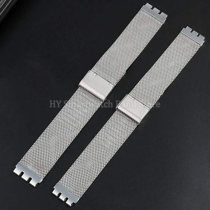 Elegant Stainless Steel Milanese Mesh Strap in Black & Silver