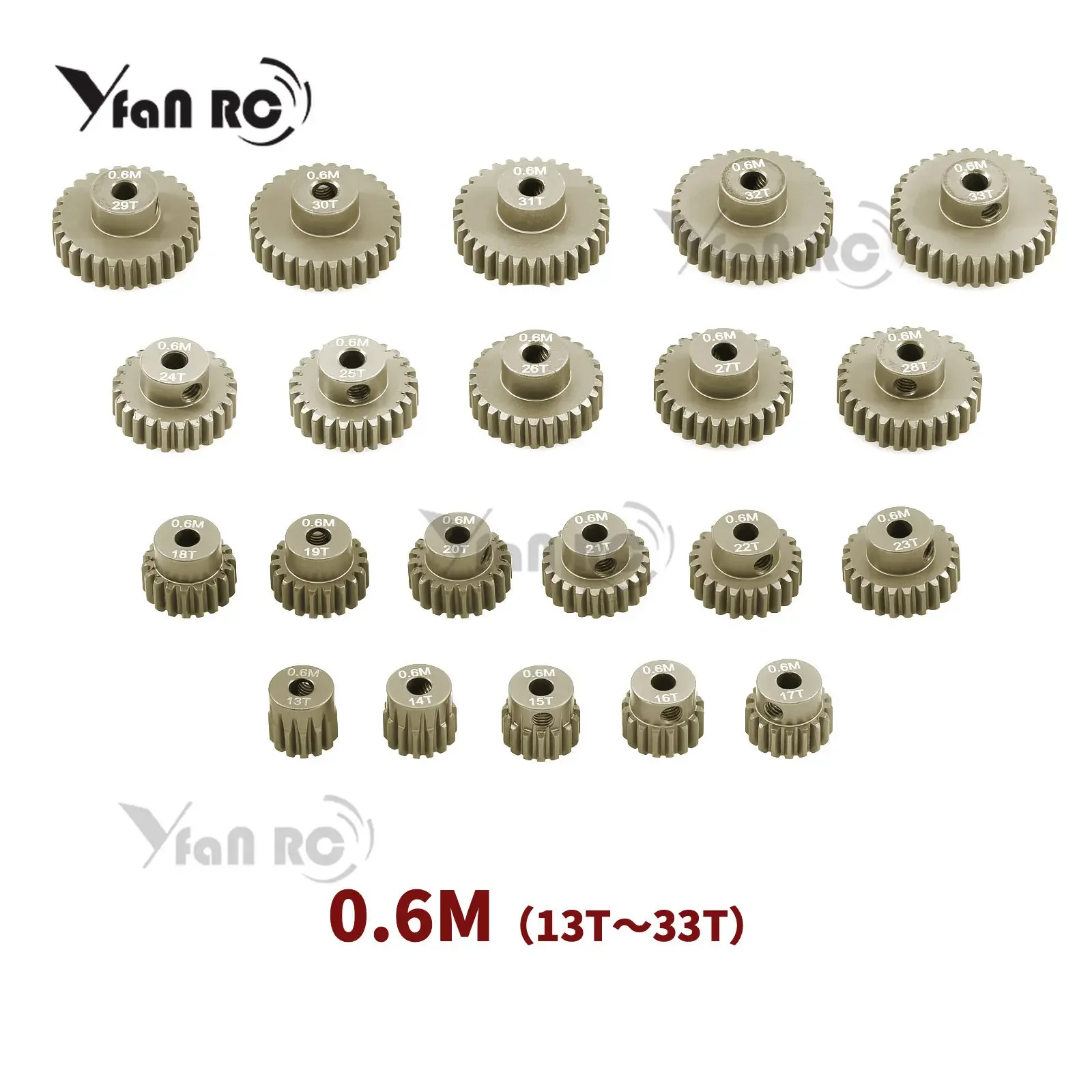 Lot De Pignons Moteur 3.175mm – 13T à 33T – Alliage Métal Anodisé – Pour RC 1/10 – Arbre 5mm – 3 Pièces