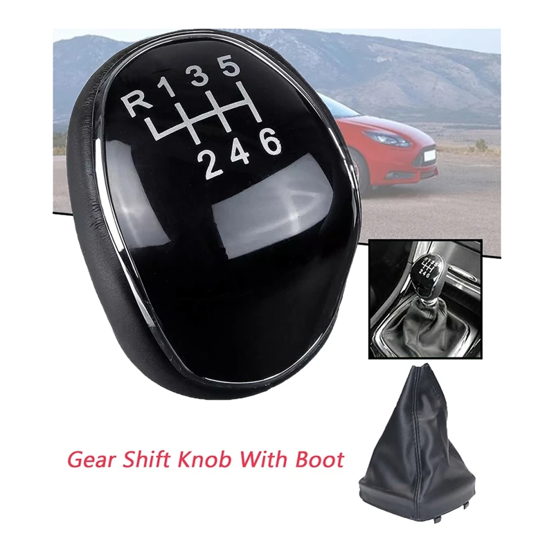 

6 Speed Leather Gear Shift Knob Shift Lever Gaitor Boot Cover for ford mondeo mk4 (2007-2014)