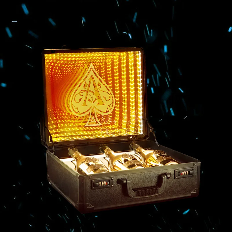 Colorful light ice pattern wine box bar KTV creative LED cocktail box wine props champagne luminous