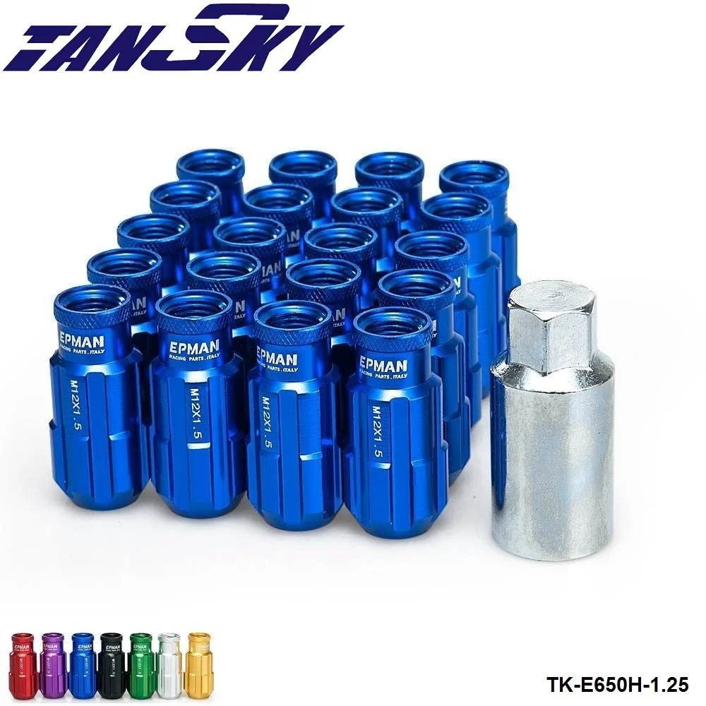 jdm Racing Style Aluminum Lock Lug Nuts 20Pcs W/Key 12x1.25 For Nissan Subaru Suzuki Aftermarket Wheel Nuts TK-E650H-1.25