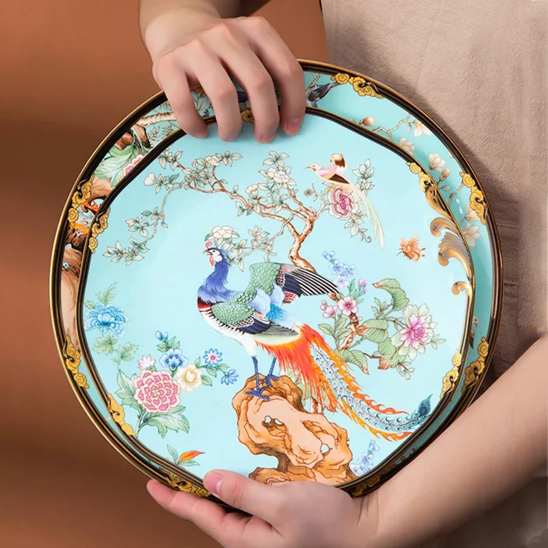 

Creativity Phnom Penh Bone China Ceramic Plate Household High-end Dinner Plates Fish Plates European Style Tableware Set