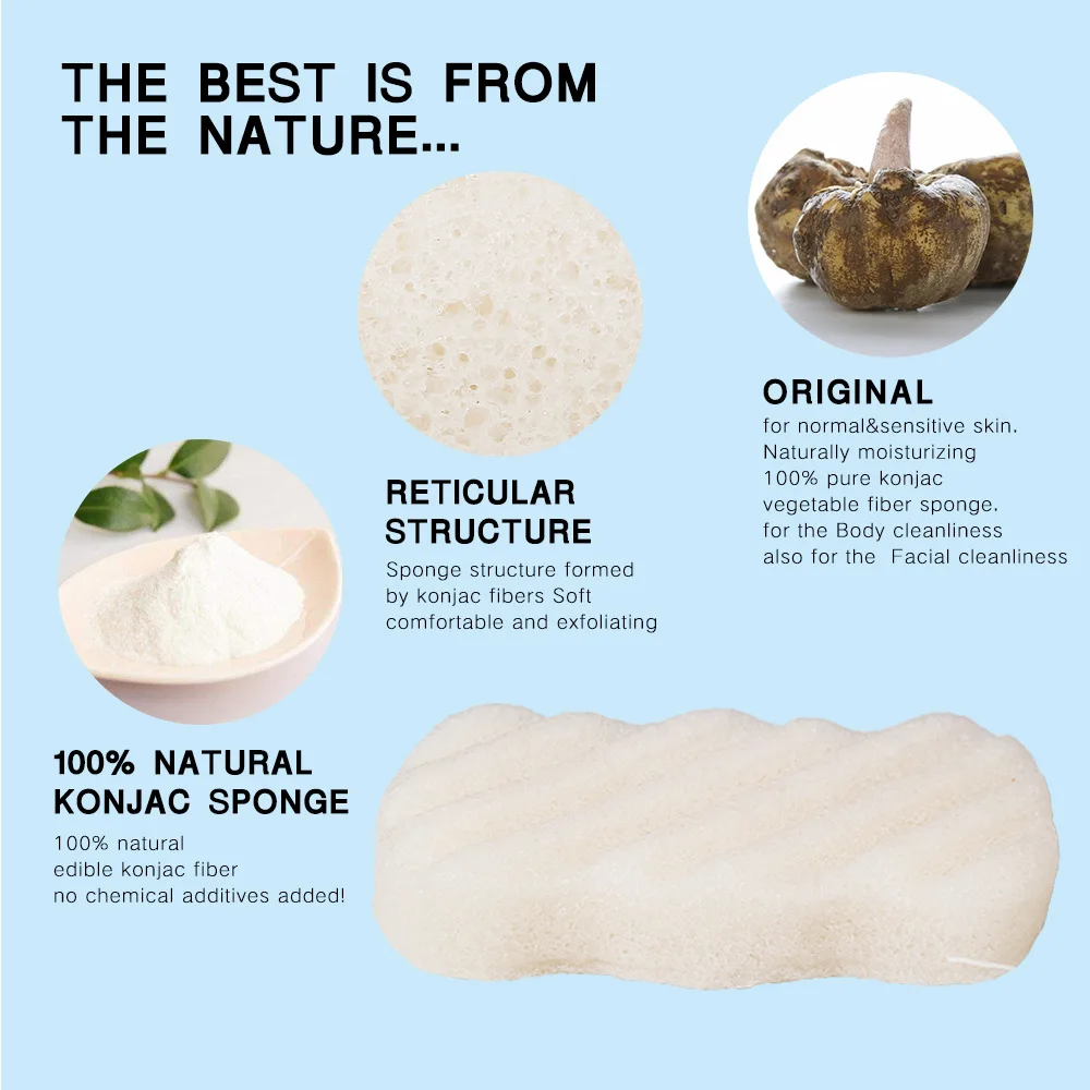 Natural Konjac Soft Bath Scrubber Body Scrub Sponge Body Exfoliating Scrub Skin Cleaner Dead Skin Remove Scrub Exfoliator 4