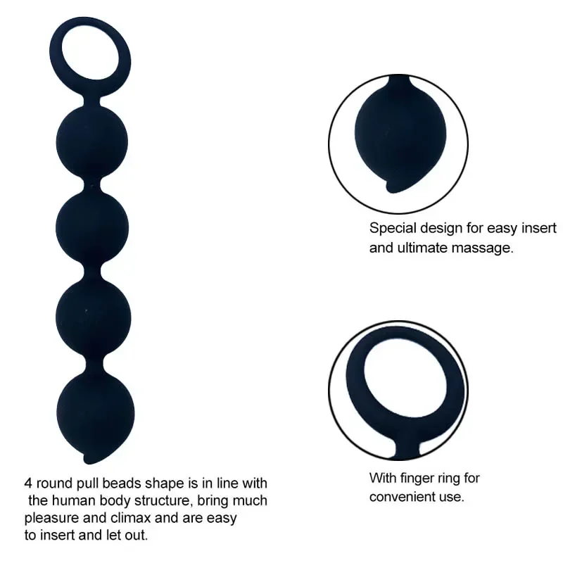 Anal Sex Toys Small Anal Beads Silicone Butt Plug for Women Anal Balls for Men Erotic Toys Plug Women's Stopper Anus