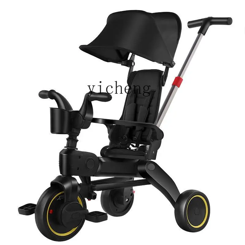 Zz children's tricycle baby walking artifact 1-6 years old trolley walking baby foldable lightweight