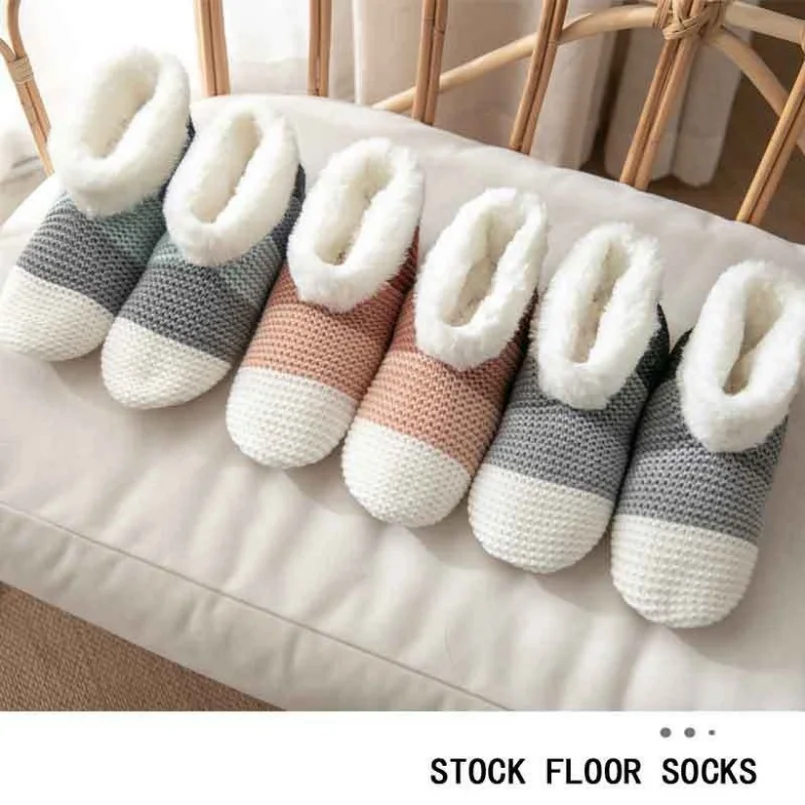 Home Slipper Womens Winter Warm Fuzzy Furry Contton Plush Anti Skid Grip Sole Indoor Female Fluffy House Shoes Ladies 2024 New