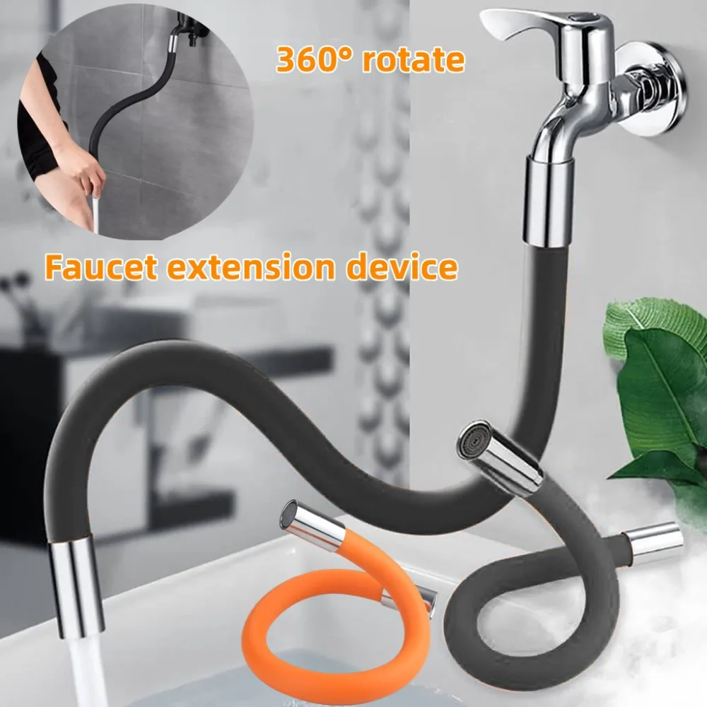 360&deg; Rotating Flexible Bending Faucet Extender Bathroom Kitchen Sink Universal Splash Accessory