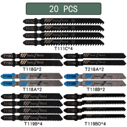 Assorted T - Shaft Jigsaw Blades for Versatile Cutting - 10/20/35/48 Piece Set (20 pcs)