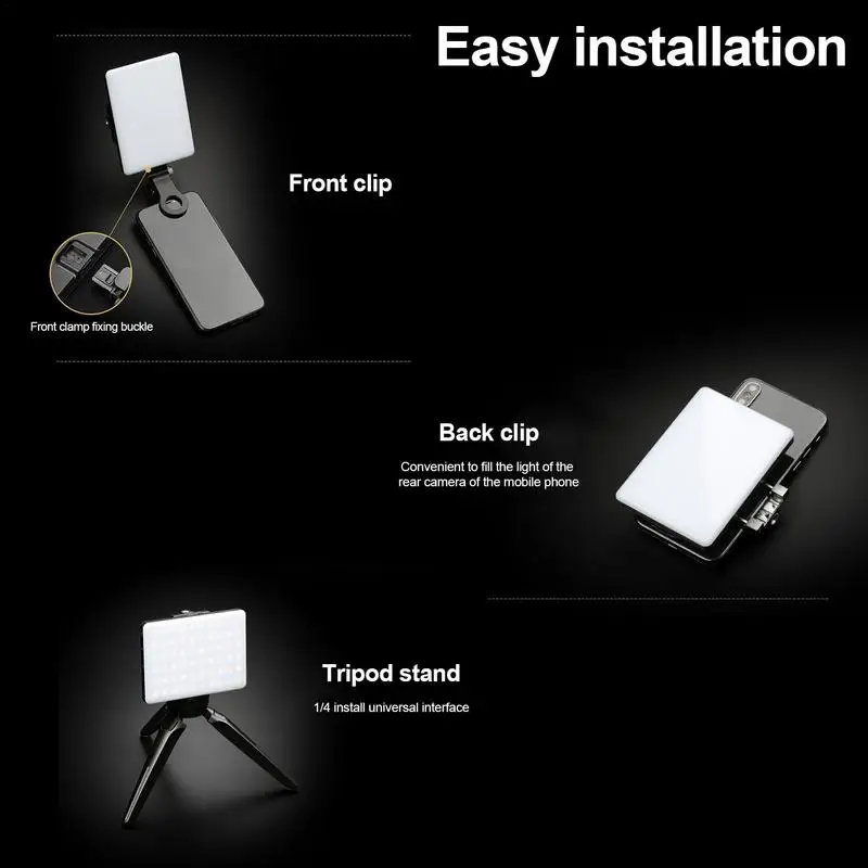 Acheter Lumière LED vidéo Portable 60 Clip LED sur la lumière de  remplissage, lumière pratique pour Selfie pour le maquillage du téléphone