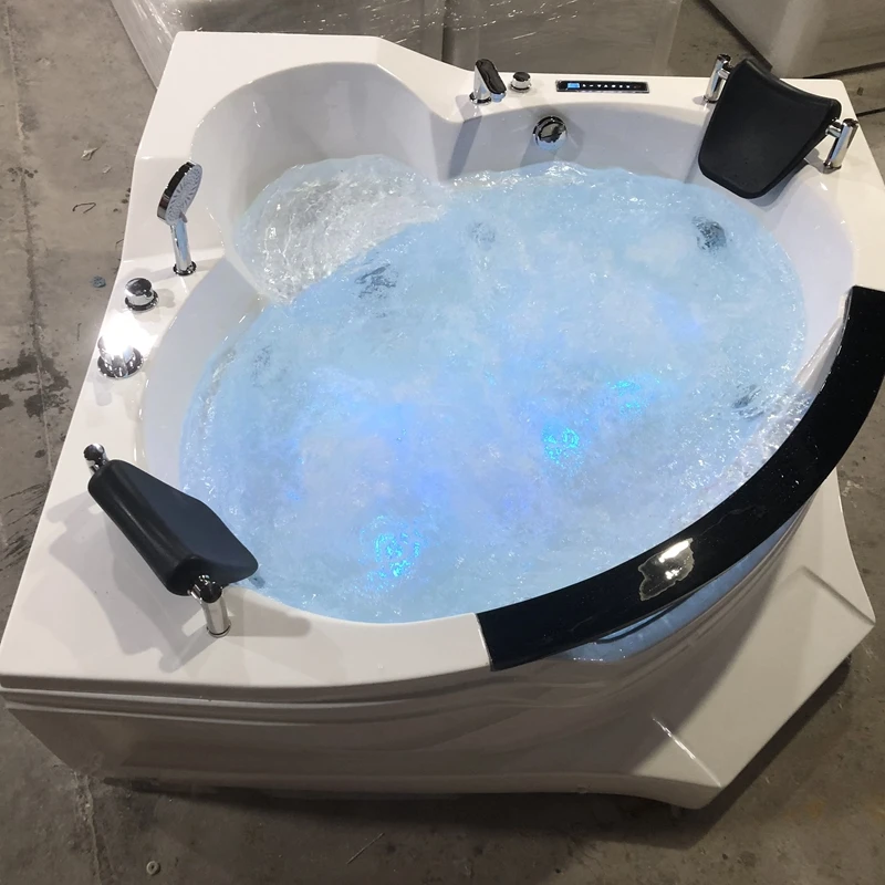 White Sale Modern Indoor Glass Bath Prices Spa Massage Corner Multi Functional Acrylic Jacuzzier Hot Tub Bathtubs & Whirlpools 4