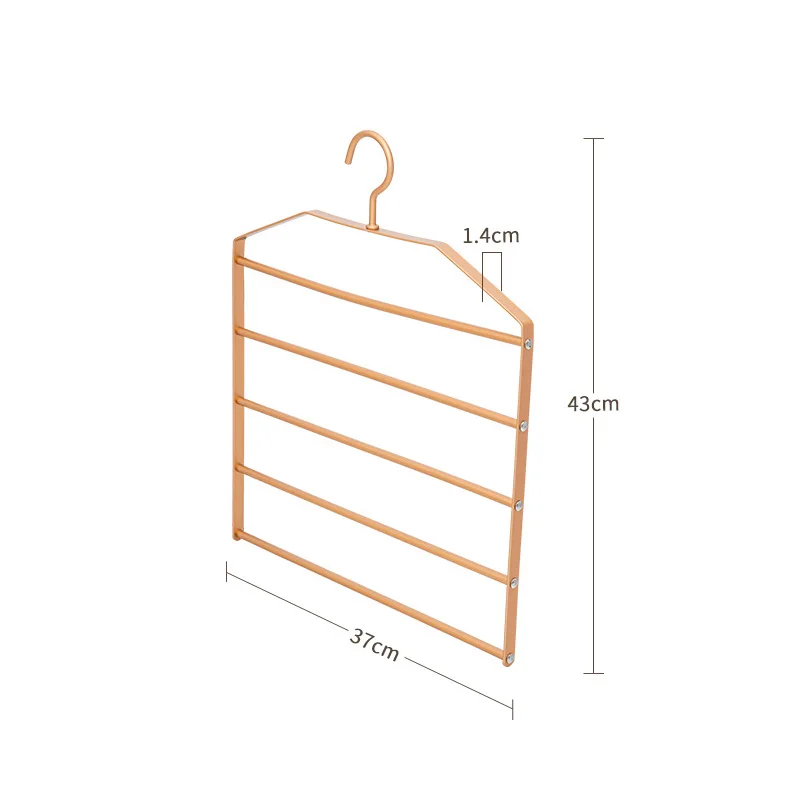 1pc 5 in 1 Pant Hanger for Clothes Hanging Rack Multi-Layer Shelves Closet Storage Organizer Aluminum Alloy Trouser Towel Hanger