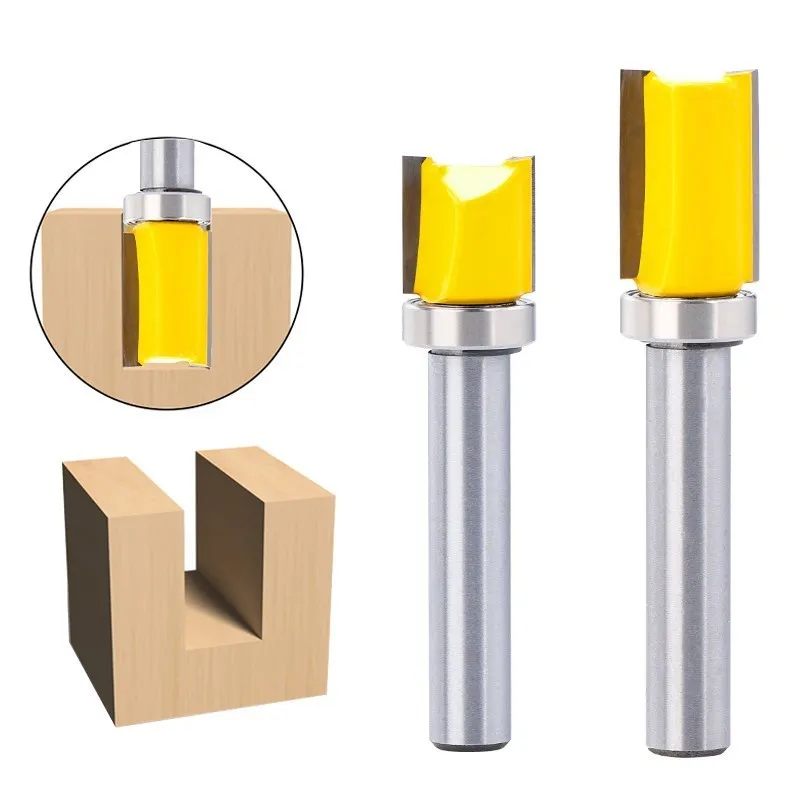 Cca 밀링 커터 8mm 생크 플러시 트림 라우터 비트, 하단 베어링 12.7mm 블레이드 목재 패턴 비트 목공 도구