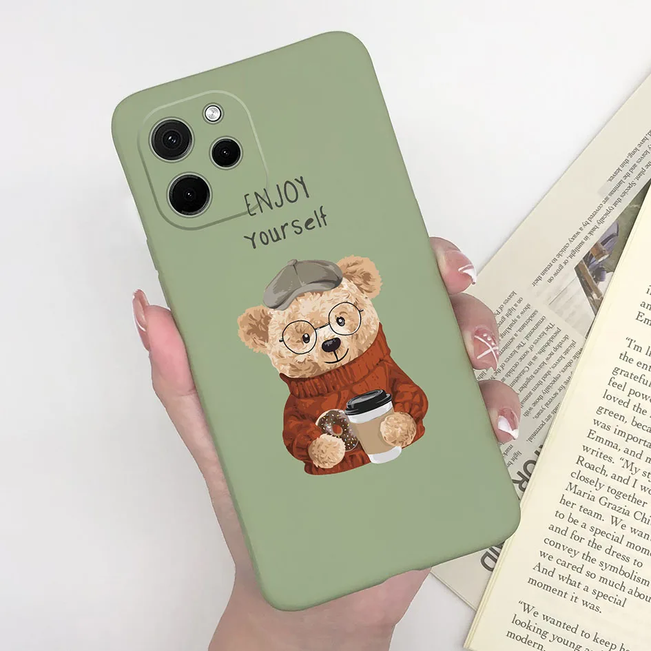 Cute Cartoon Dinosaur Bear Soft Silicone Case for Huawei Nova Y61 and Enjoy 50z