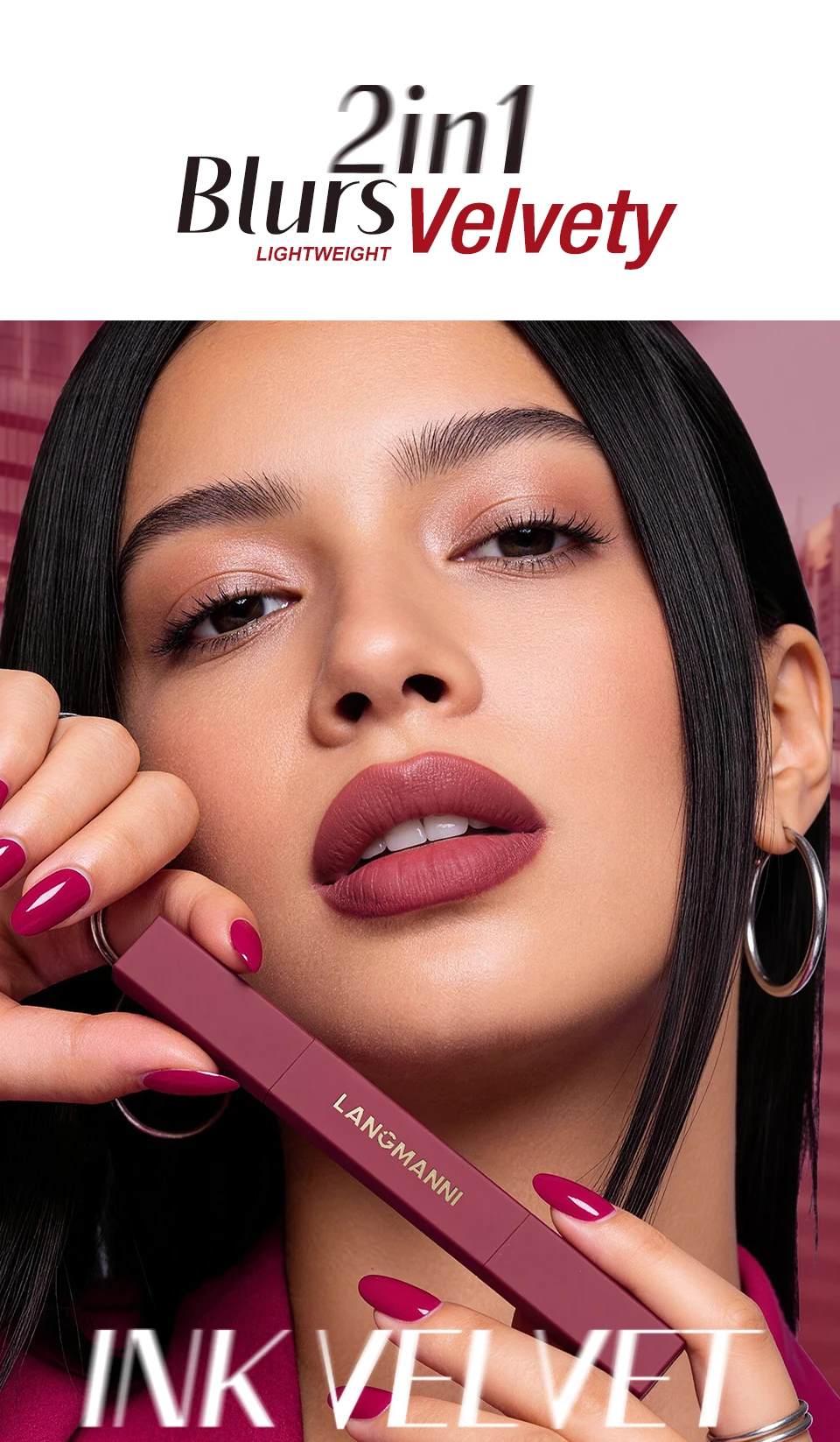 Double Ended Rose Nude Matte Lip Liner Waterproof Long Lasting_voghion.com