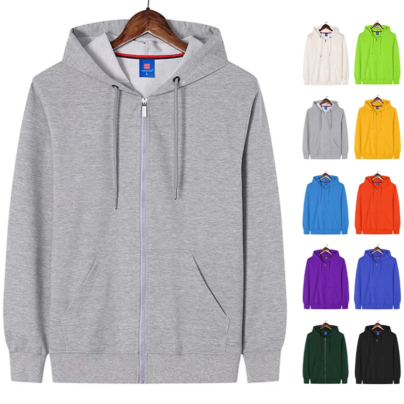 

Plain Casual Zip Hoodie Men Wholesale High Quality Grey Hoodies With Zipper Hooded Sweatshirt For Men Sudadera Con Cremallera