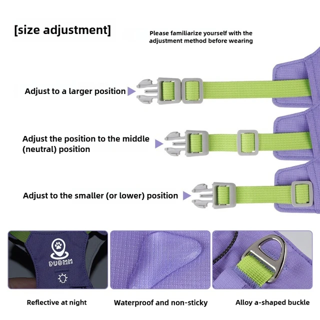 Light Weight Dog Chest Back Outdoor Dog Chest Strap Against Yarn-dyed Belt Pet Traction Speed DryPrevent Break Away Breathable 6