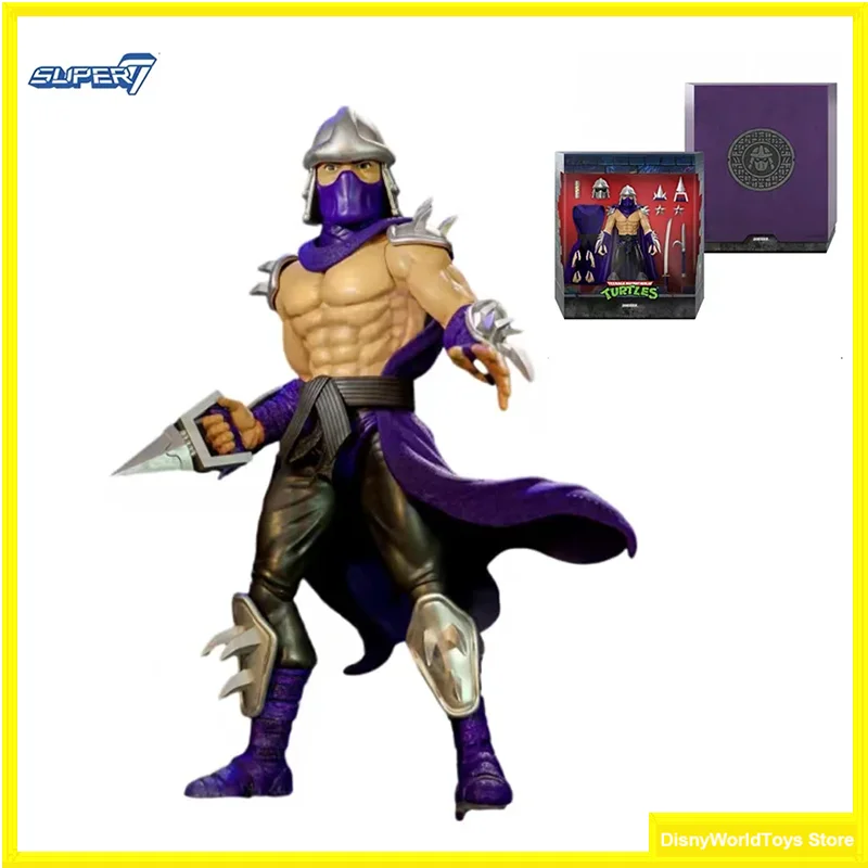 100% Originale Super7 Turtles Shredder Silver Armor Ultimate In Stock Anime Action Collection Figures Model