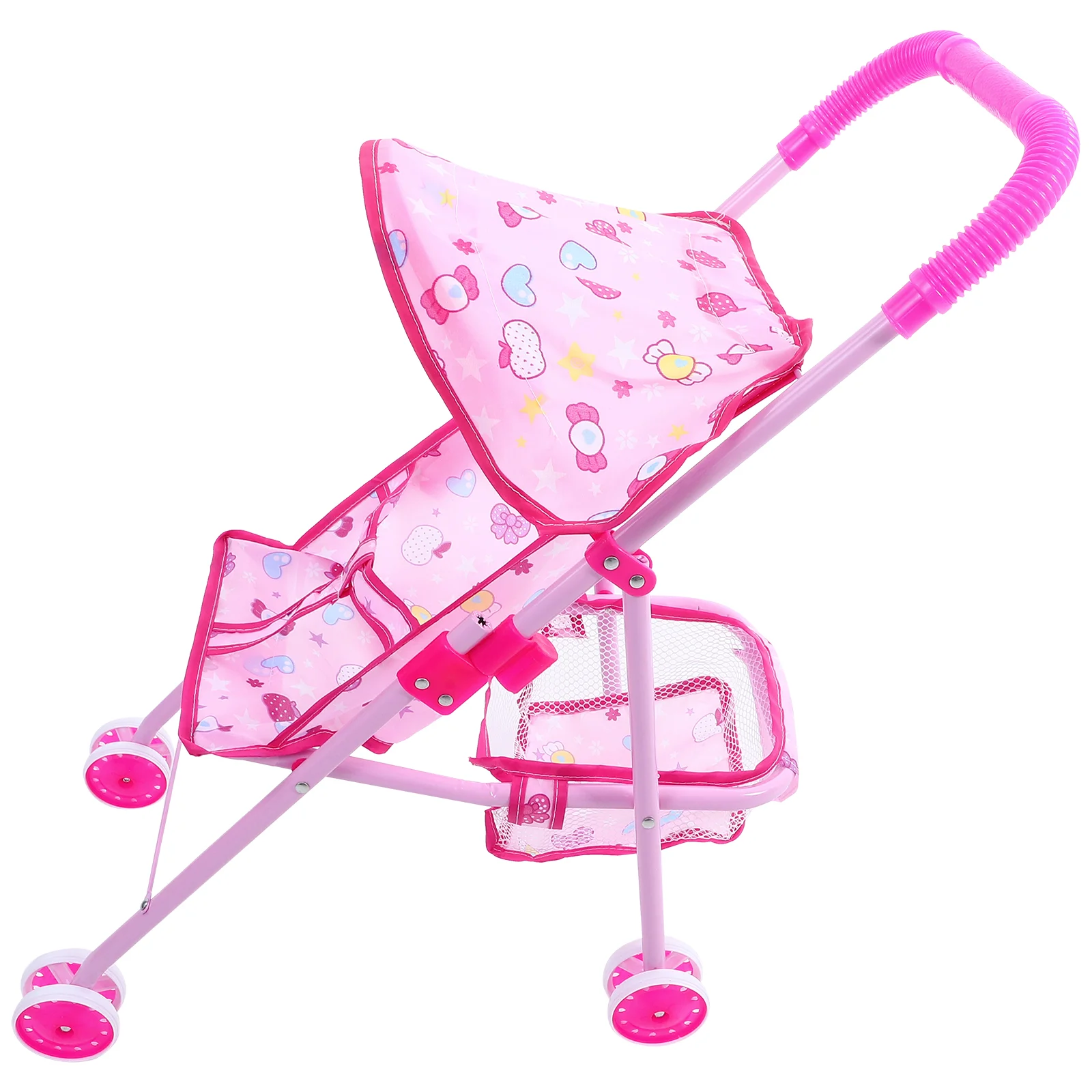 

Stroller Toy Kids Simulated Stroller Model Children Pretend Play Stroller Model with Basket