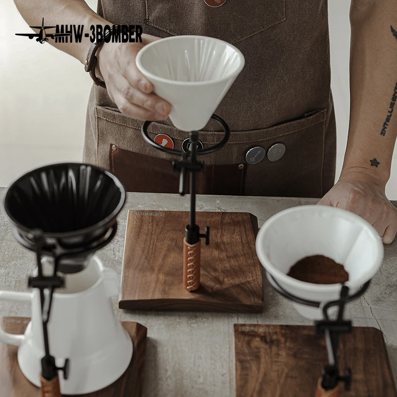 Porte-gobelet filtre à café  Dripper Stand-Accessoires de café goutte à  goutte-Bois-Portable-Vintage - Aliexpress