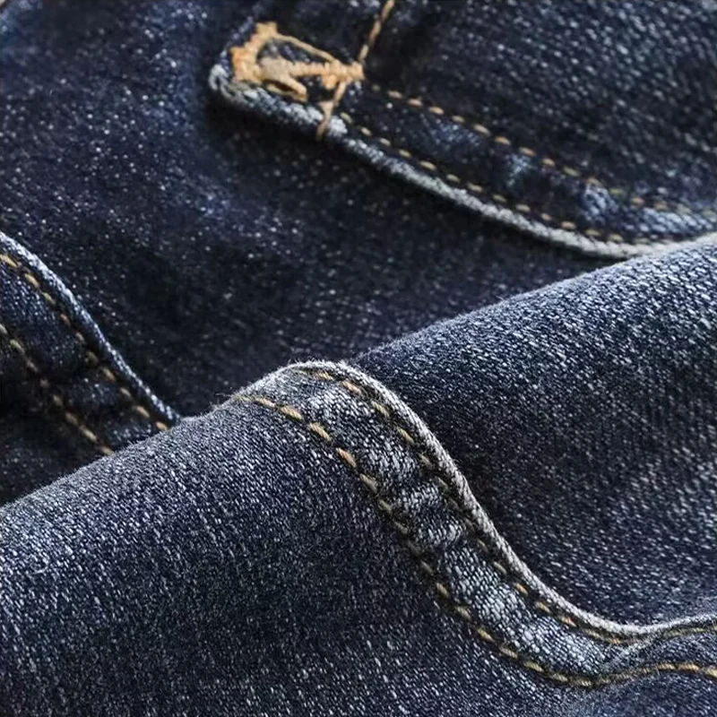 Street Fashion Men Jeans High Quality Retro Blue Stretch Slim Fit Ripped Jeans Men Patched Designer Hip Hop Brand Pants Hombre