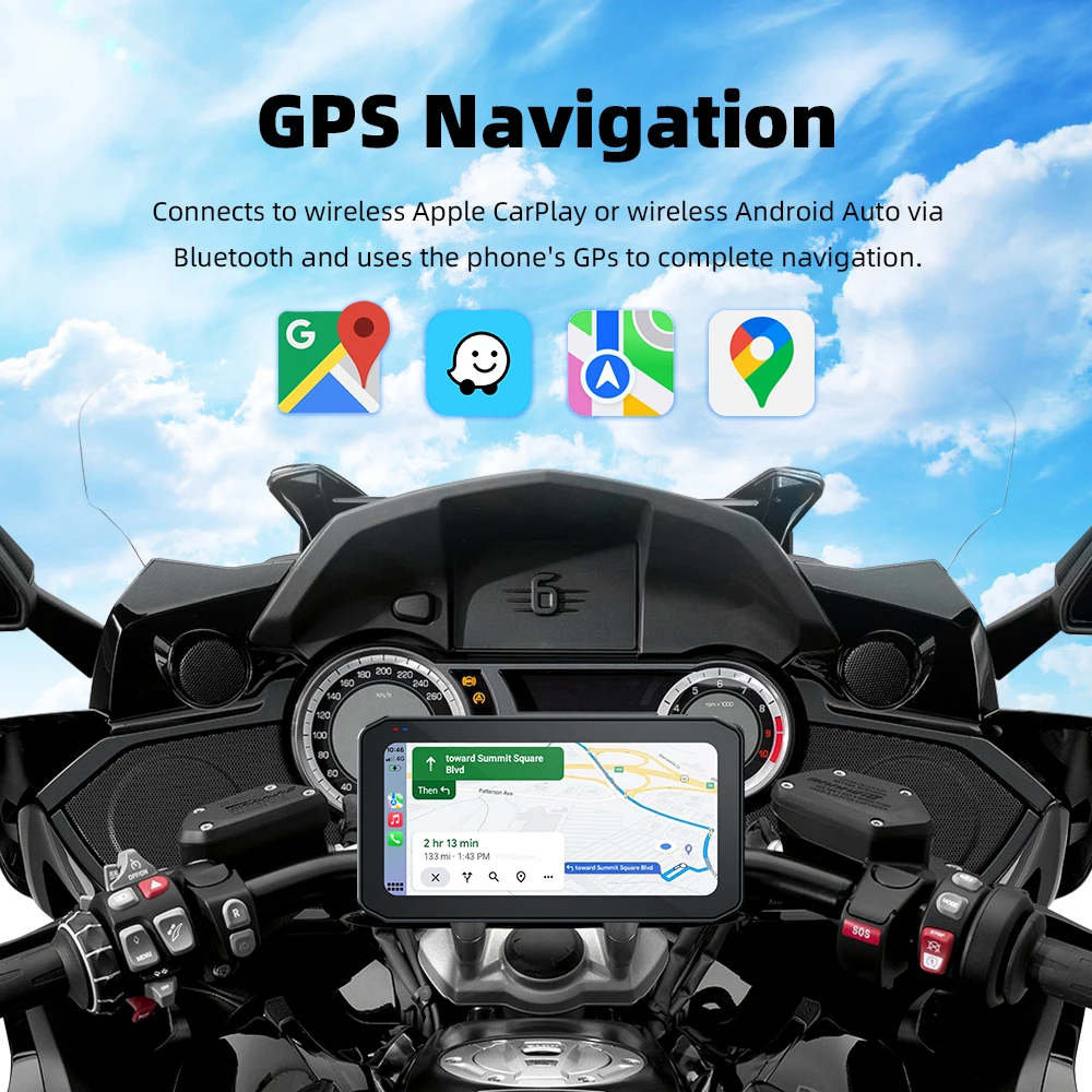 6.25" Motorcycle GPS Dashboard 4