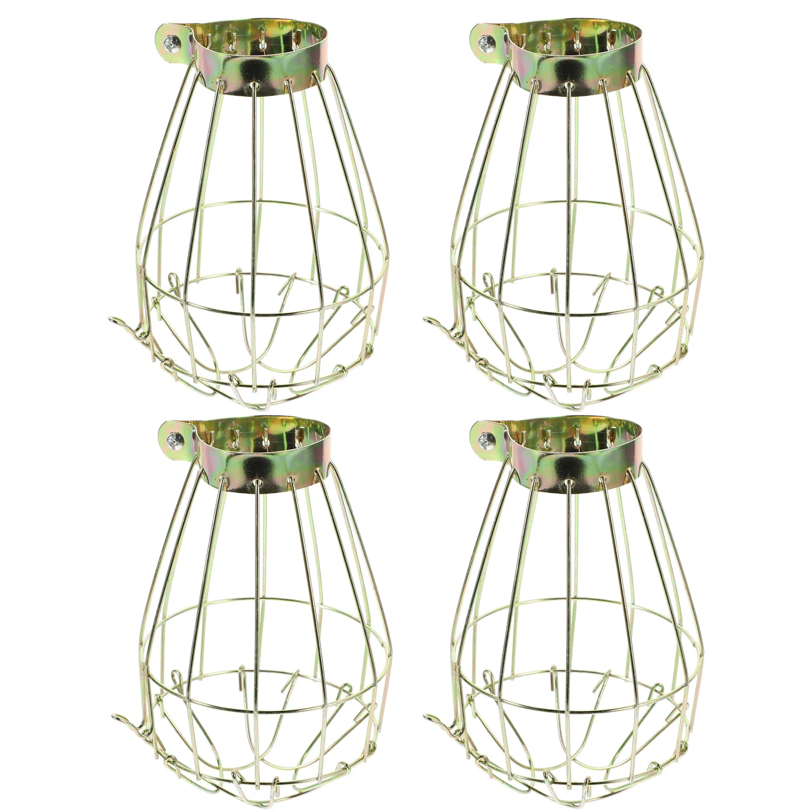 

4pcs Metal Bulb Guard Lamp Cage Vintage Pendant Light Lamp Holder Ceiling Bulb Covers Open Style Industrial Lamp Covers Pendant