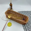 Kitchen Supplies Plastic Imitation Rattan Storage Basket Rectangle Durable Faux Wicker Tray Universal Bread Food Plate Home 5