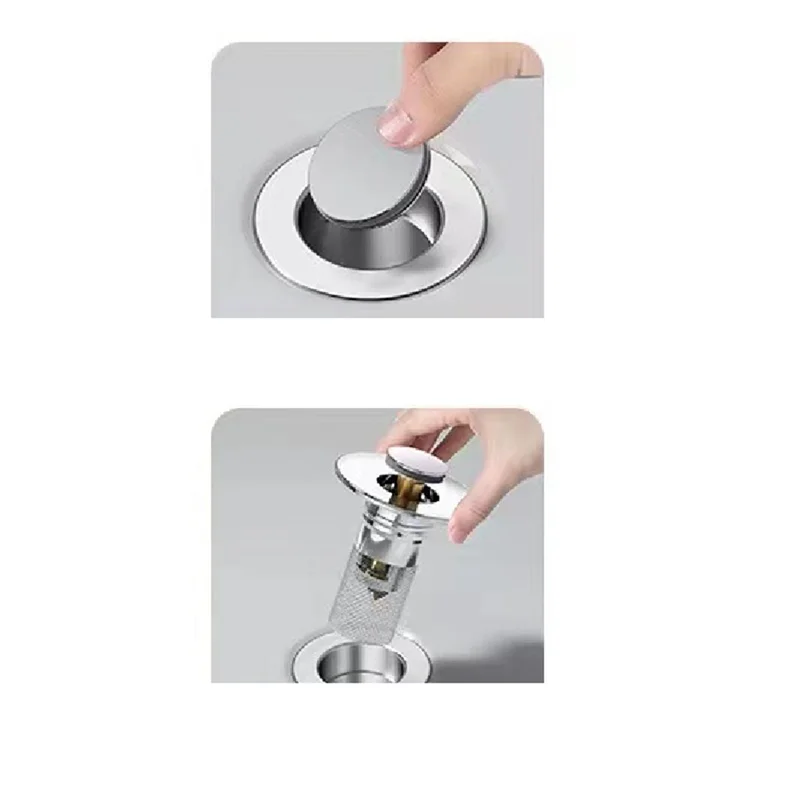 YWDZ-Universal -Up 배수 스토퍼 배수구 직경 2.8-3.3Cm 분리형 스테인레스 스틸 필터