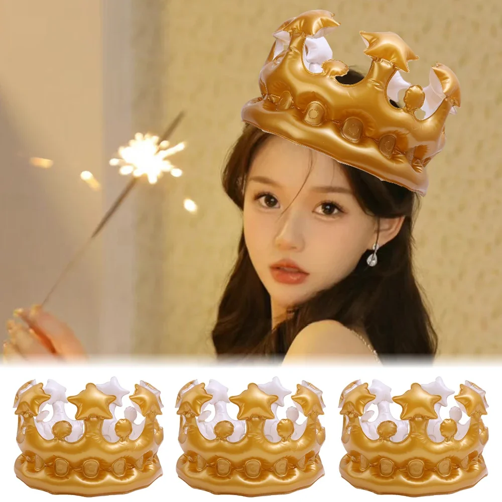 

Birthday Crowns Balloon Party Kids Party Decorations Crown Hat Cap Toy Inflatable Balloons King Crown DIY Cosplay Props Supplies