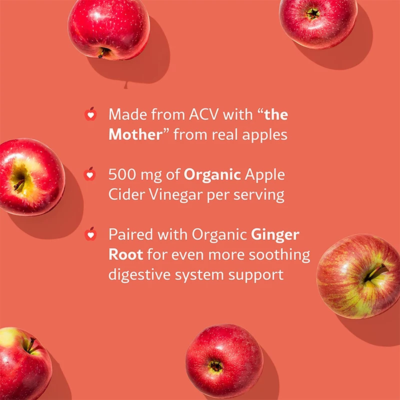 Pure ACV Apple Cider Vinegar Gummies Accelerate Weight Loss Whiten Skin Support Natural Digestion