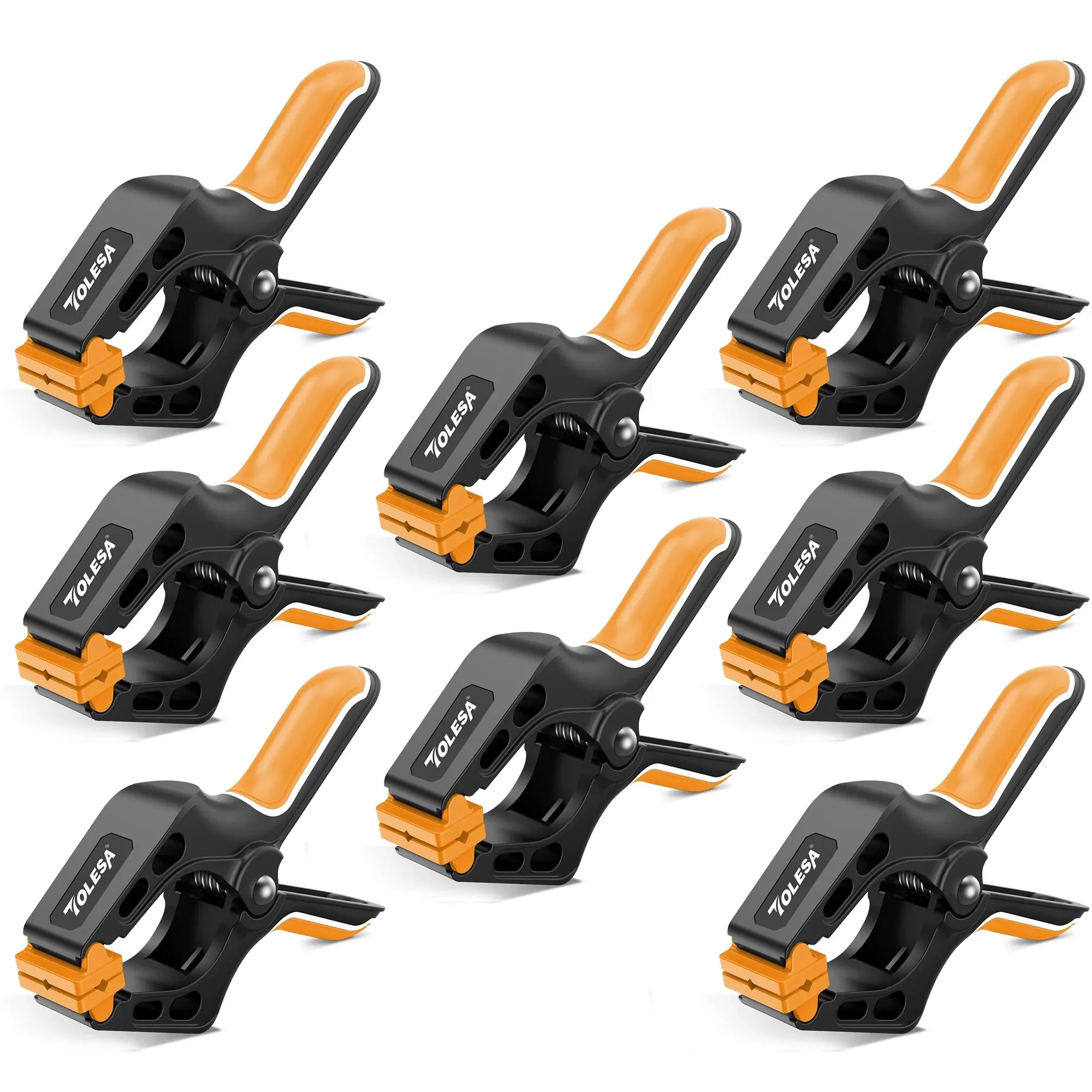 Spring Clamps 8PCS 4 Inch Nylon Clamps 1.8 Inch Jaw Opening Woodworking Clamping and Securing DIY Crafts Gluing woodworking clamps