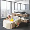 Portable Bathtub For Kids Large Foldable Baby Tub Portable Shower Basin Includes 5 Balls 2 Ducks Water Toy For Kids 0-8 Years 1