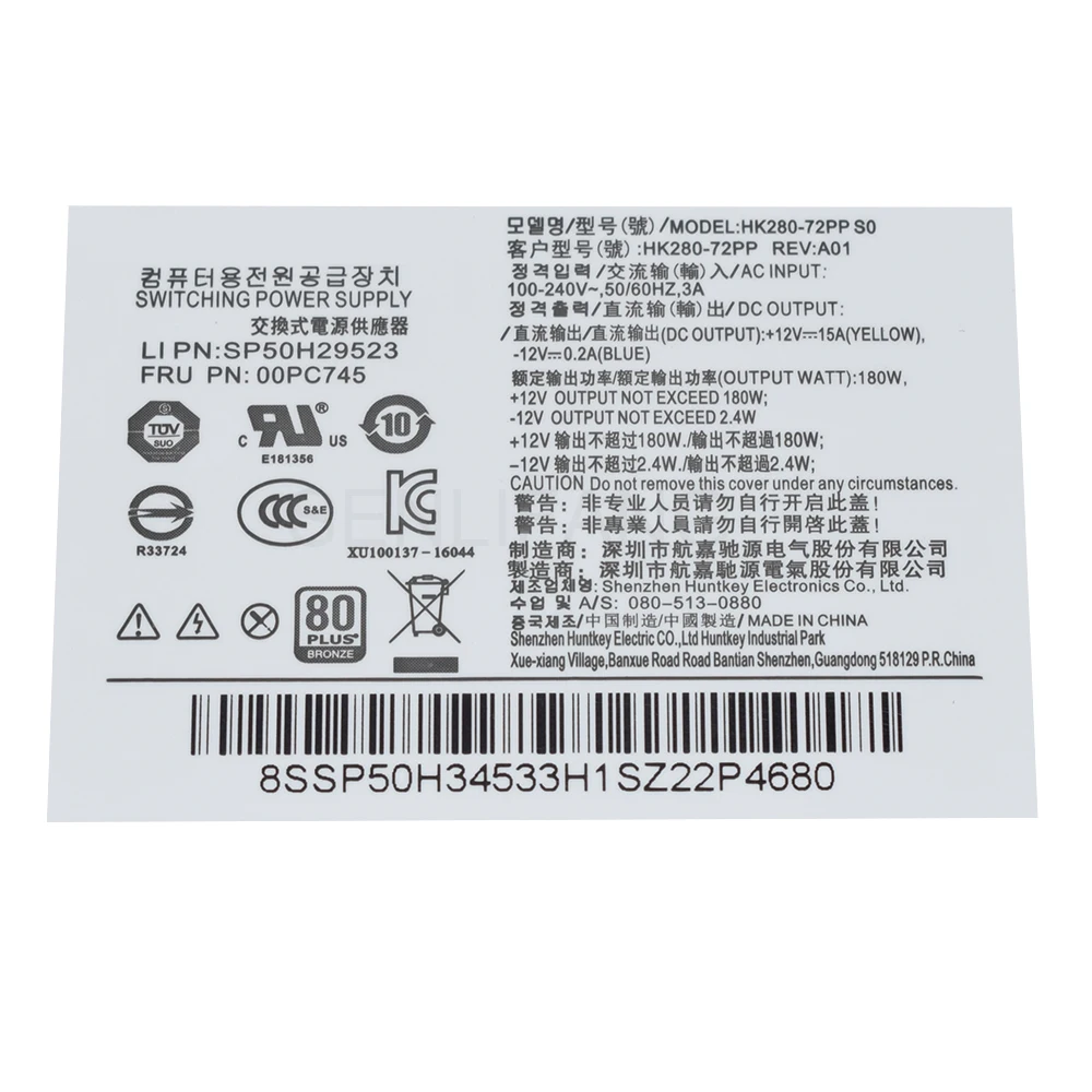 PA-2221-3V 00PC745 Para Lenovo 10Pin 180W Fonte De Alimentação