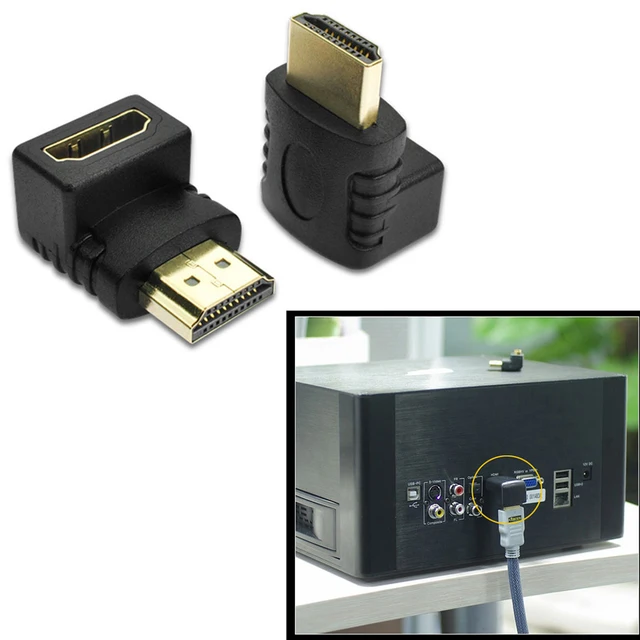 Adaptador Codo Hdmi 90 Y 270 Grados Macho A Hembra - $ 140,00 En