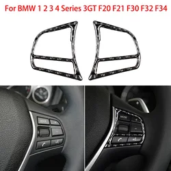 Carbon Fiber Steering Wheel Button Sticker Trim Cover For BMW 1 2 3 4 Series 3GT F20 F21 F30 F32 F34 Car Interior Accessories