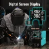 MIG Welder, 145Amps MIG145 Gas Gasless Flux Core MIG Welder/Lift TIG/Stick 3 in 1 Synergic MIG Welding Machine 3