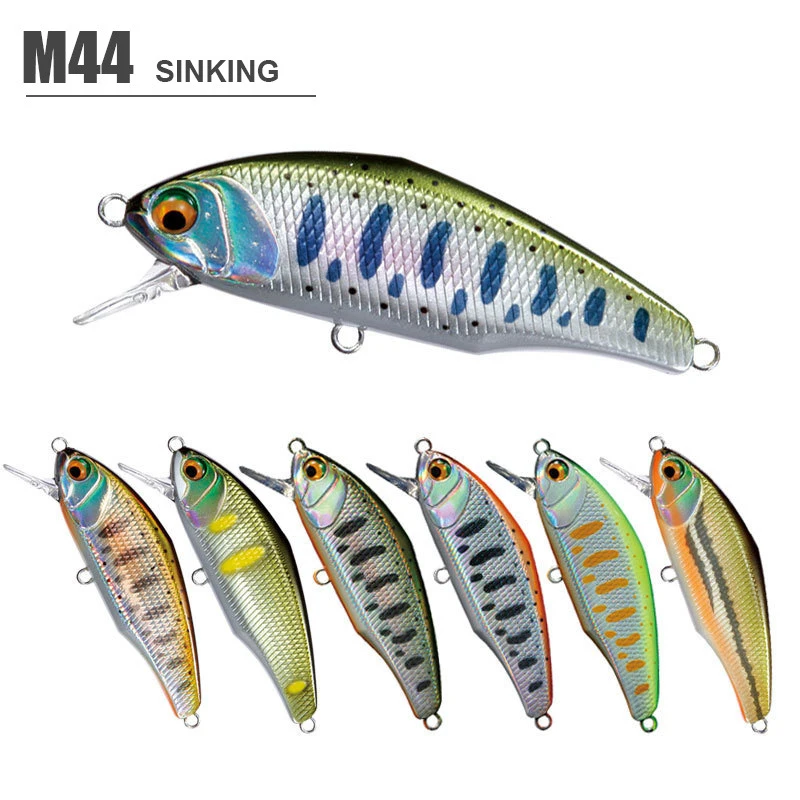 44mm 3.5g Smith Sinking Minnow Wobblers Fishing Lures Trout Artificial Plastic Hard Bait Jerkbaits Bass Carp Fishing 1PC