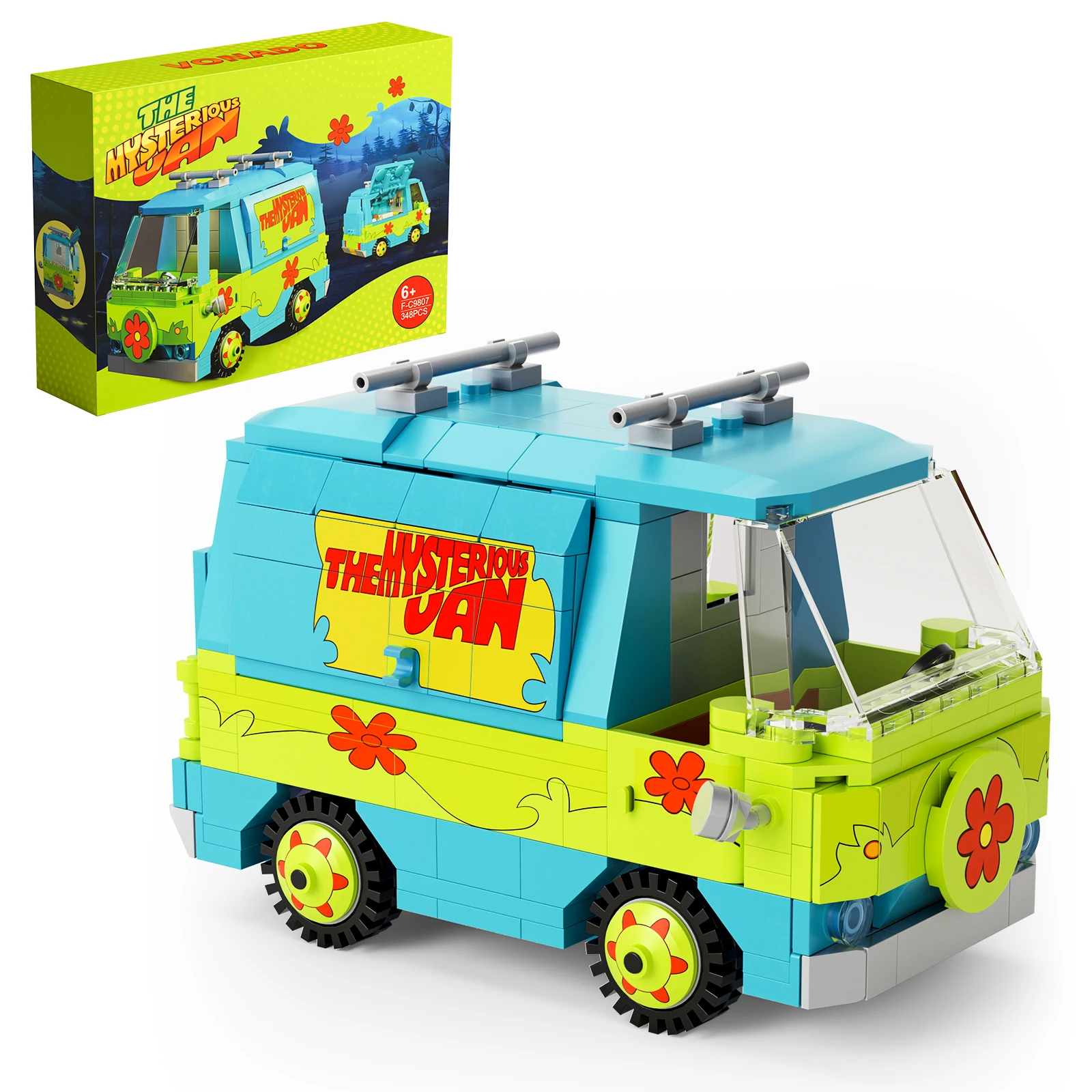 348 PCS Mystery Machine Building Blocks Set Panel Van Cartoon Vehicle — 2