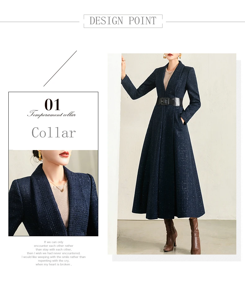 Blue Plaid Wool Coat Image 4