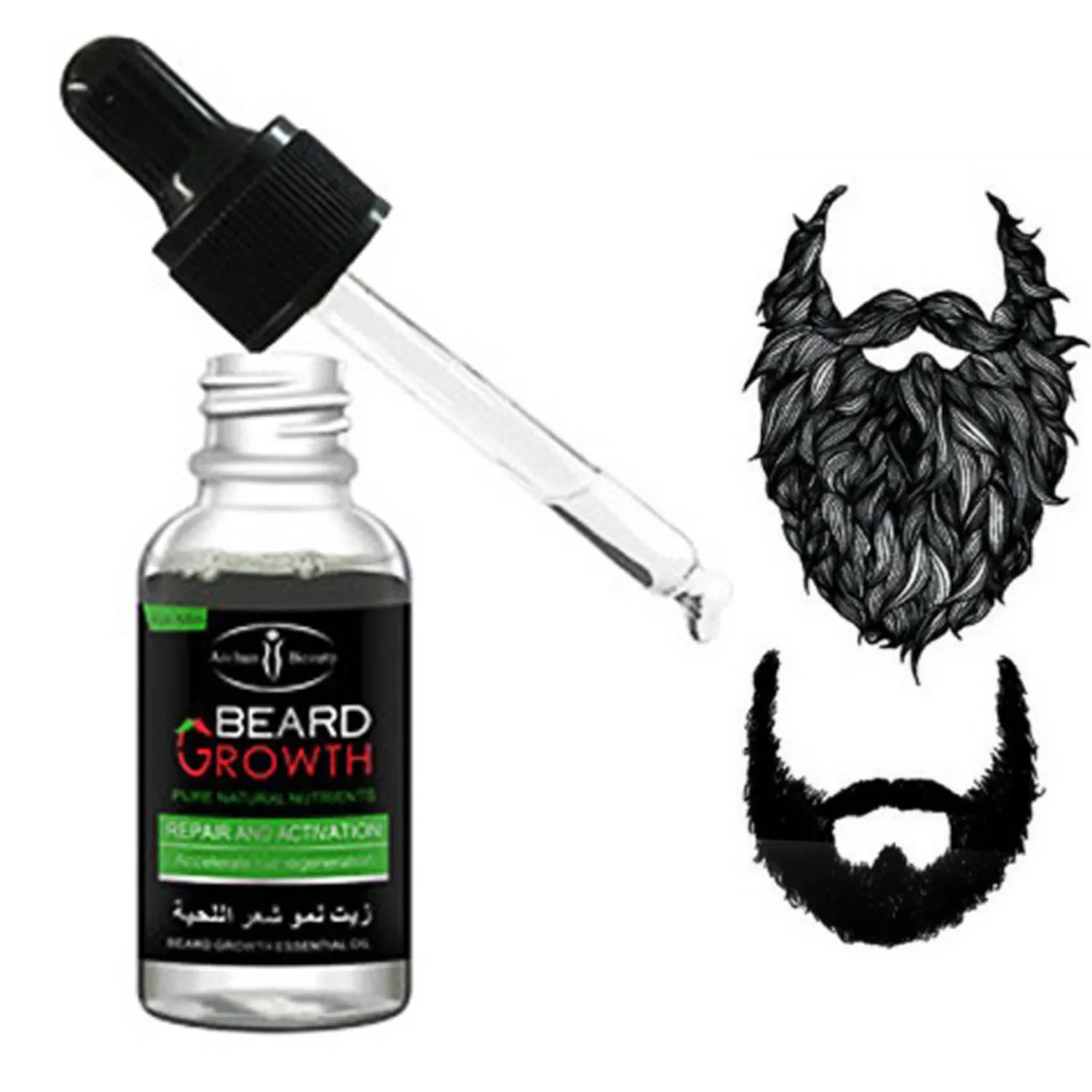Beard Growth Oil Beard Wax Balm Hair Loss Products Leave-In Conditioner for Groomed Chest Hair Moustache Oil Beard Care 30ml - Image 6