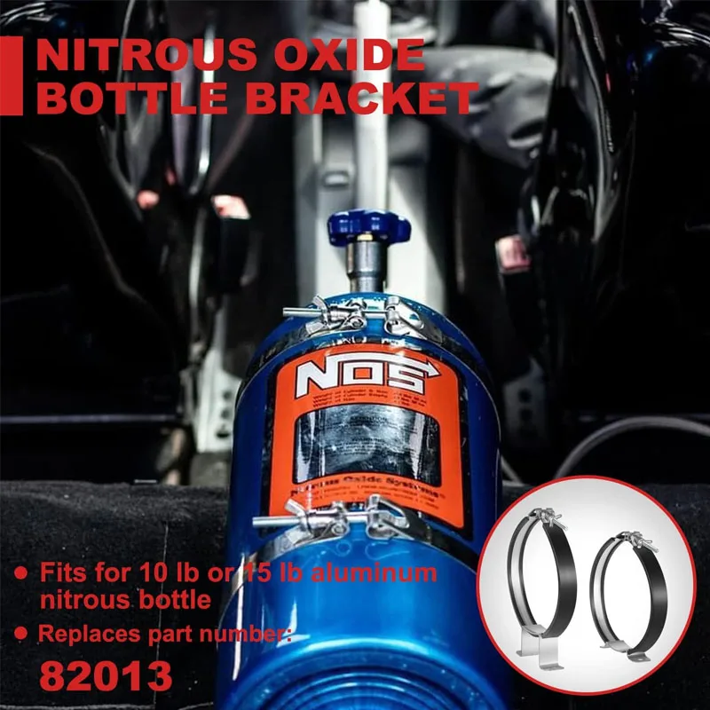 Demotor Performance 7 Inch Nitrous Oxide Single Bottle Holder Bracket Black Anodized Aluminum-810098